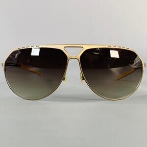 DIOR HOMME Silver Taupe Metal Wrap Around Aviator Sunglasses
